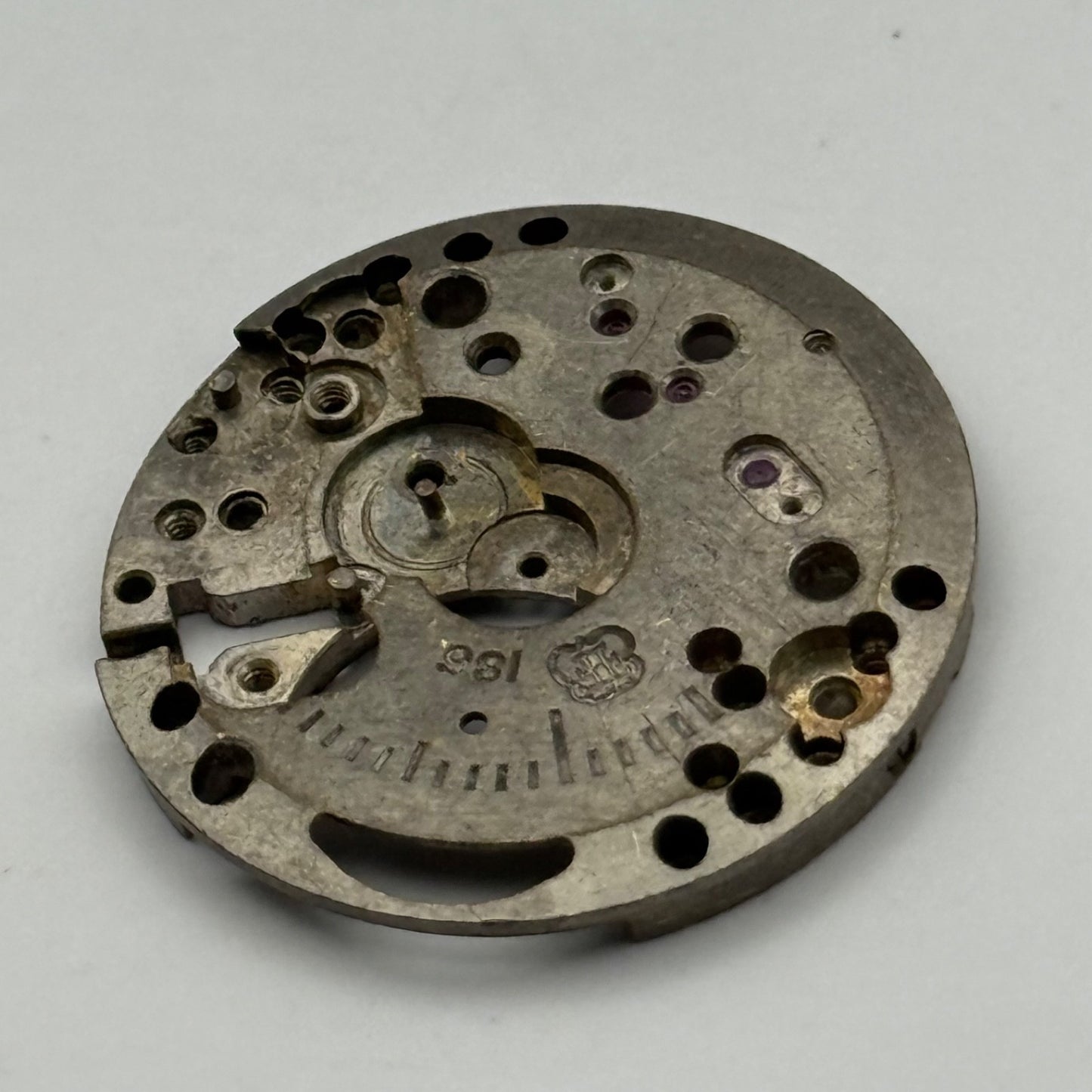 FHF 186 Watch Movement Main Plate Manual Wind Vintage Swiss Parts Repair 23.6mm