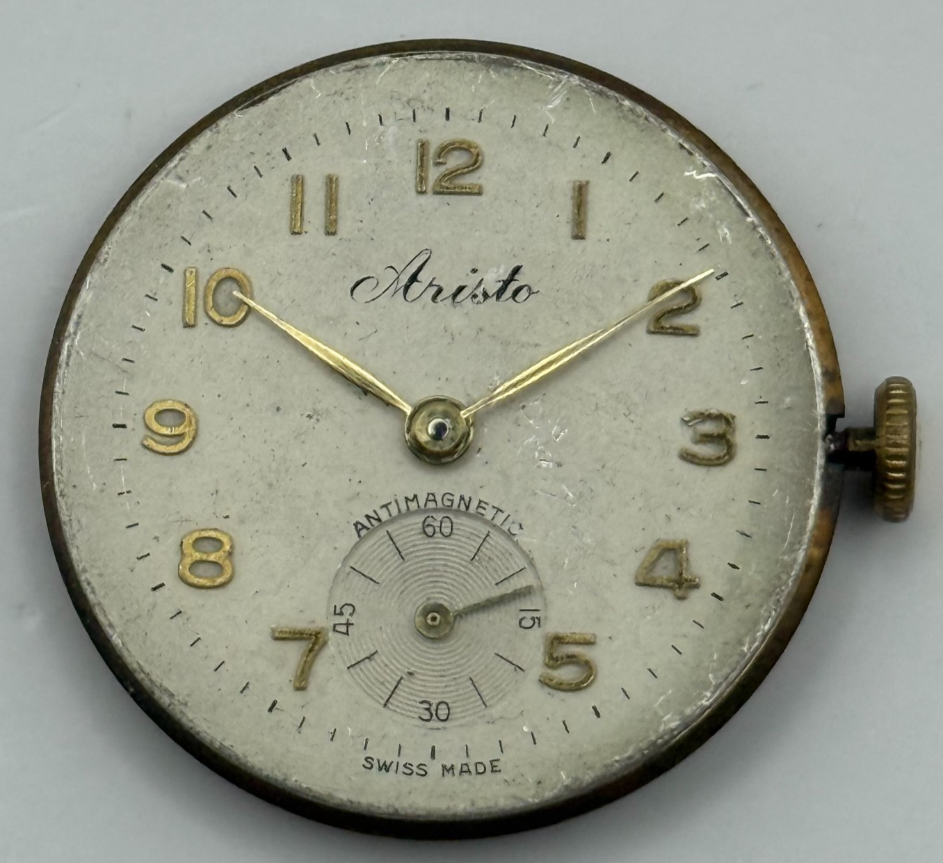 AS 1002 984 Watch Movement Aristo Manual Wind Vintage Swiss Parts Repair 27.7mm