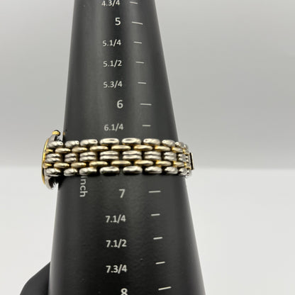 Pulsar Ladies Quartz Watch White Dial Two Tone Bracelet Japan Working 26mm