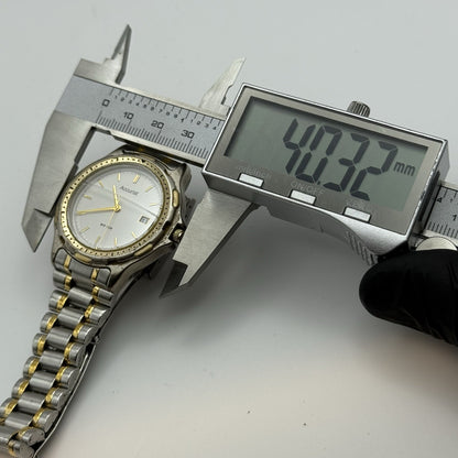 39mm Working Vintage Mens Accurist WR 50M Two Tone Date Dial Japan Quartz Watch