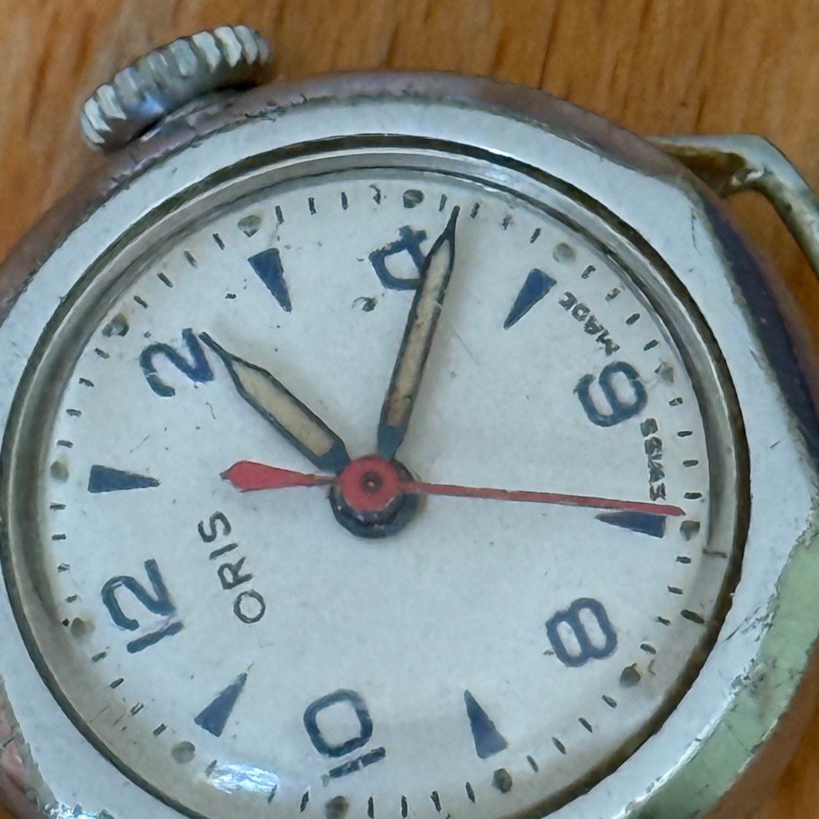 21mm Vintage Oris Cal 612 Blue Indices Swiss Manual Wind Watch PARTS / REPAIR