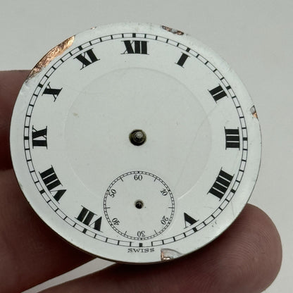 41.7mm Unidentified 15 Jewels Swiss Vintage Pocket Watch Movement PARTS REPAIR