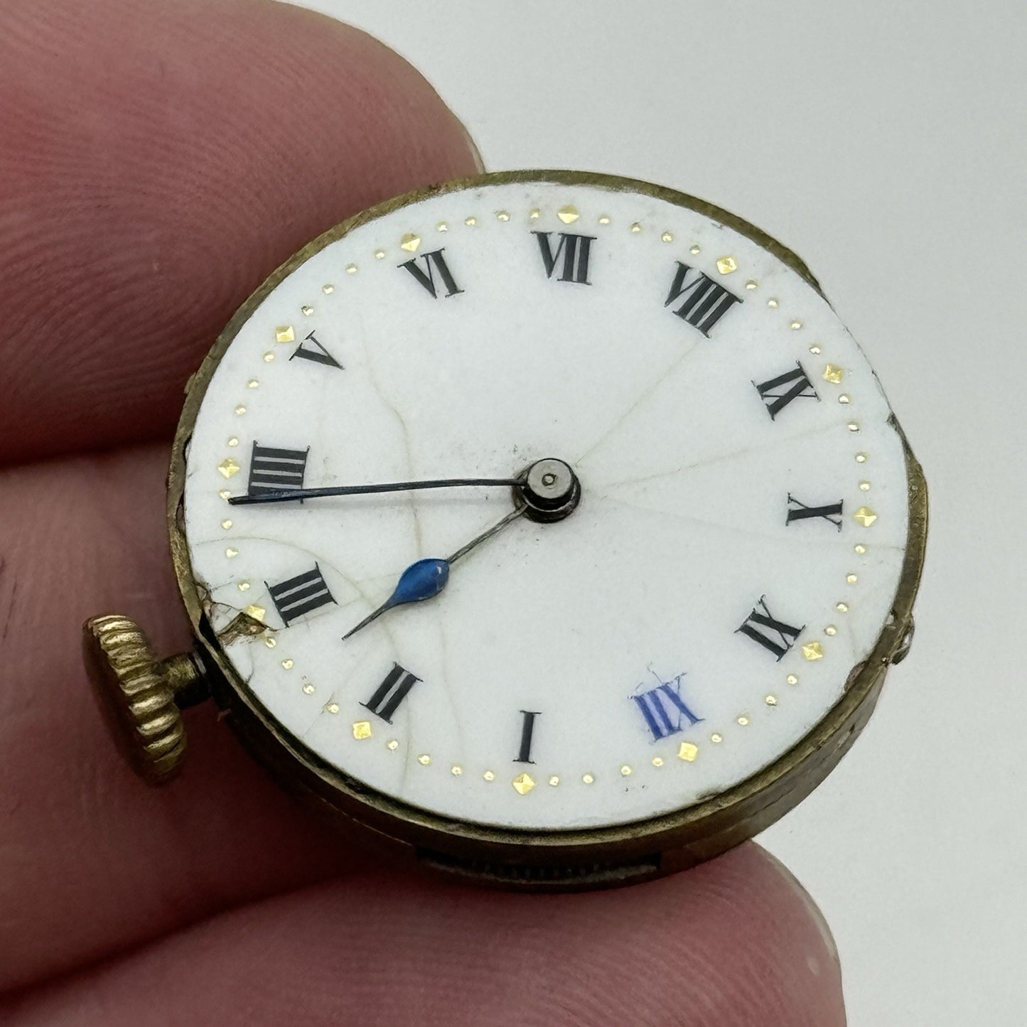 24.9mm Unidentified High Grade 17 Jewels Trench Watch Movement Manual Wind PARTS