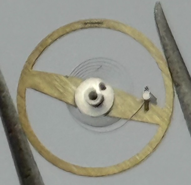 ST 69 Balance Wheel Complete And Spring 6 3/4 8''' 1155 Watch Movement Parts NOS