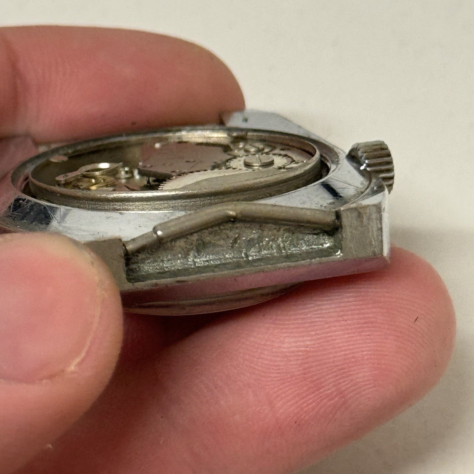 37mm Gents Jowissa De Luxe Large Date Dial Watch Head FOR PARTS TO RESTORE