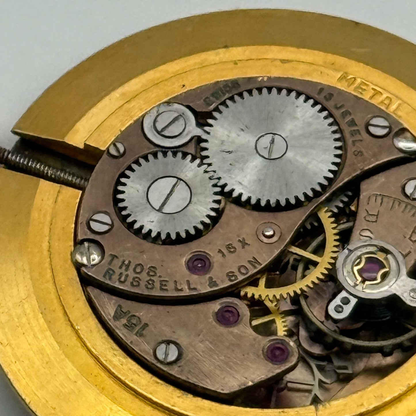 Buser 15A Thomas Russell & Son Watch Movement Running Manual Wind Parts 29.8mm