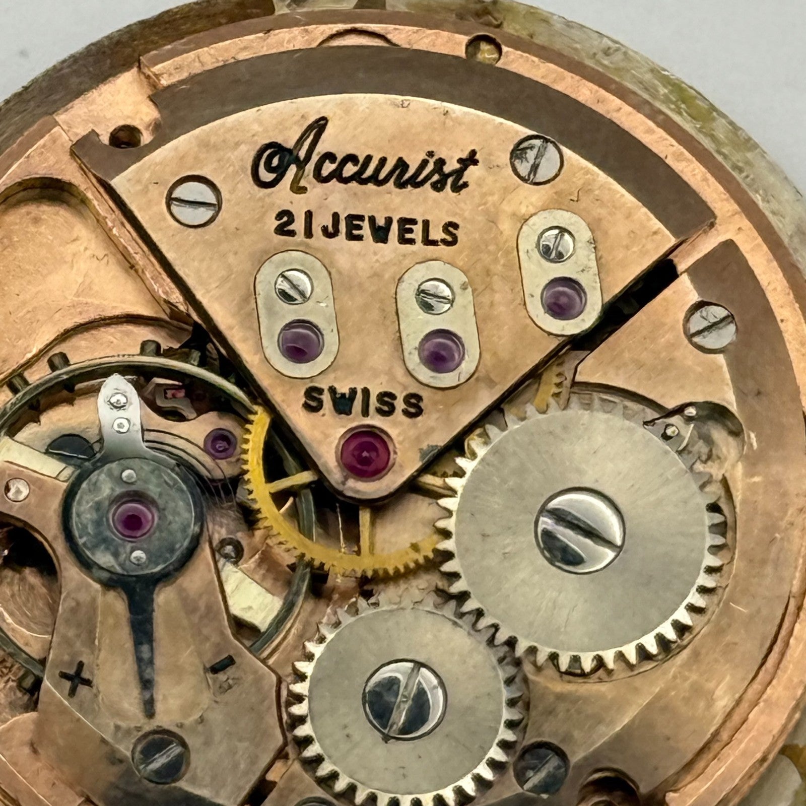 ETA 2409 Watch Movement Running Accurist Date Manual Wind Vintage Parts 25.8mm