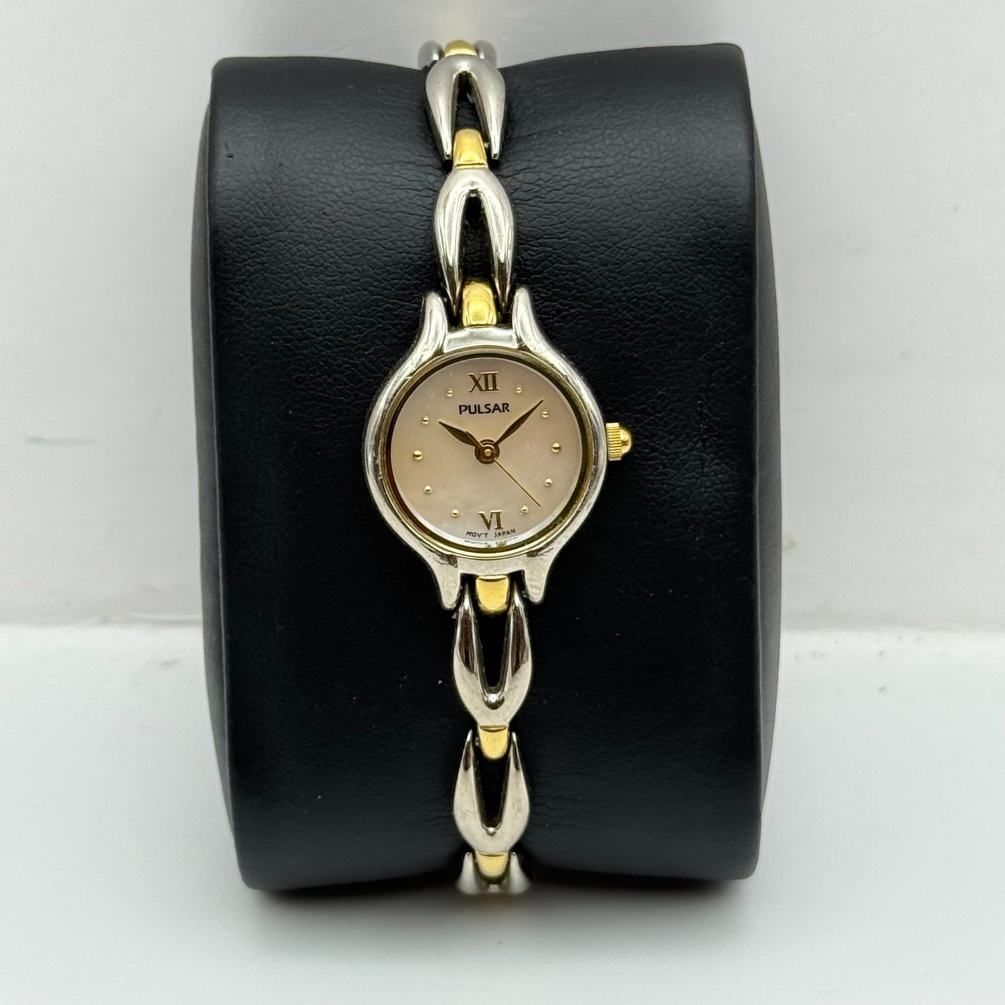 20mm Working Ladies Pulsar V401-X209 Two Tone Quartz Japan Watch 6.5 Inches