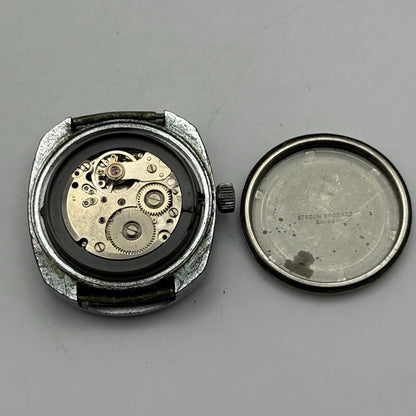 36mm Men’s Vintage Cronel Shock Protected Date Dial Swiss Watch PARTS REPAIR