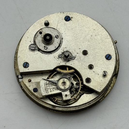 45.8mm Manual Wind Unidentified Pocket Watch Movement Dial Hands FOR PARTS
