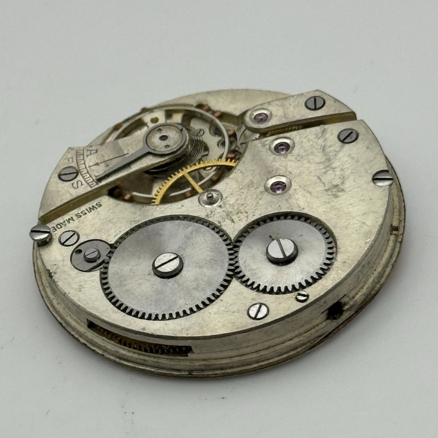 42.2mm Vintage Balance Ok Sub Seconds Swiss Pocket Watch Movement PARTS REPAIR