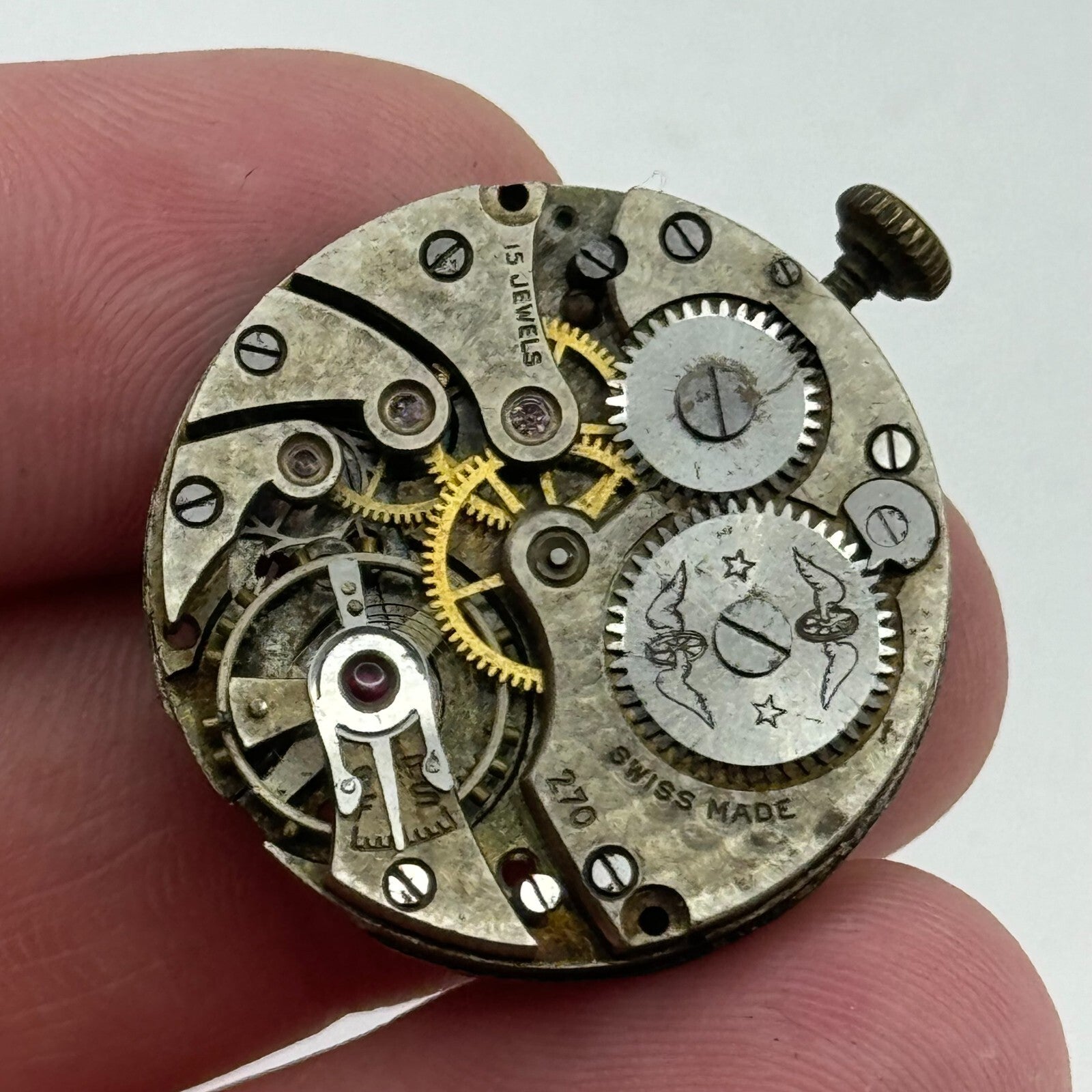 27mm Mens Rotary AS 554 Trench Watch Manual Wind 15 Jewels Movement PARTS SPARES