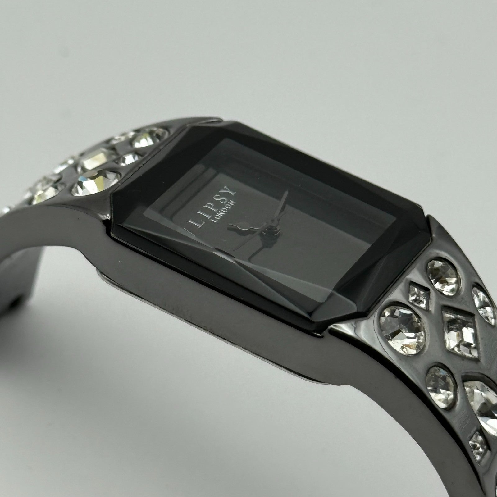 Lipsy London Ladies Quartz Watch Rectangular Black Dial Bracelet Working 22mm