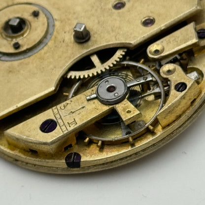 47.8mm Antique Compensation Balance Key Wound Pocket Watch Movement PARTS SPARES