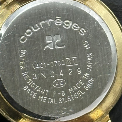 23mm Working Ladies Vintage Courreges Paris V401-0700 White Dial Quartz Watch