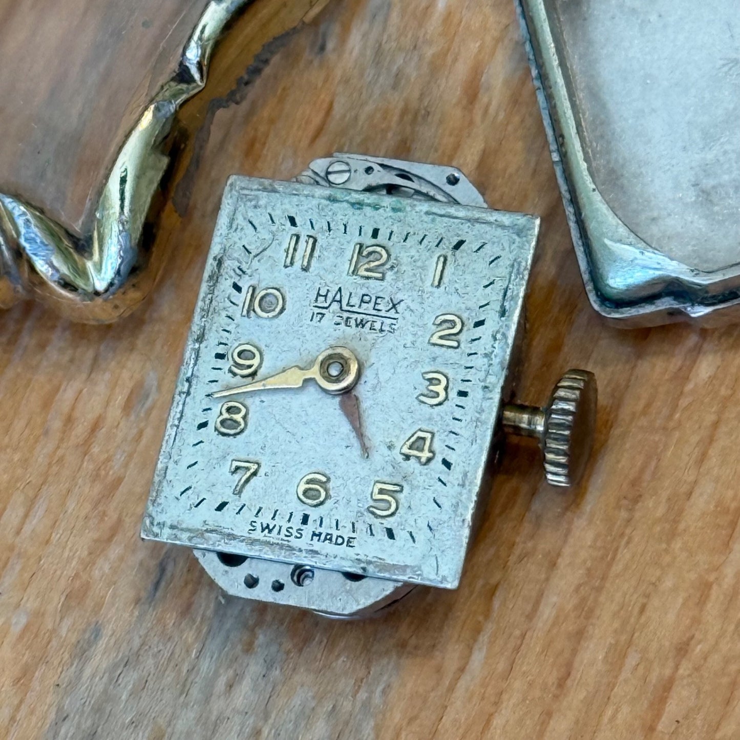 18mm Vintage Halpex 17 Jewels Swiss Aluminium Manual Wind Watch PARTS / REPAIR