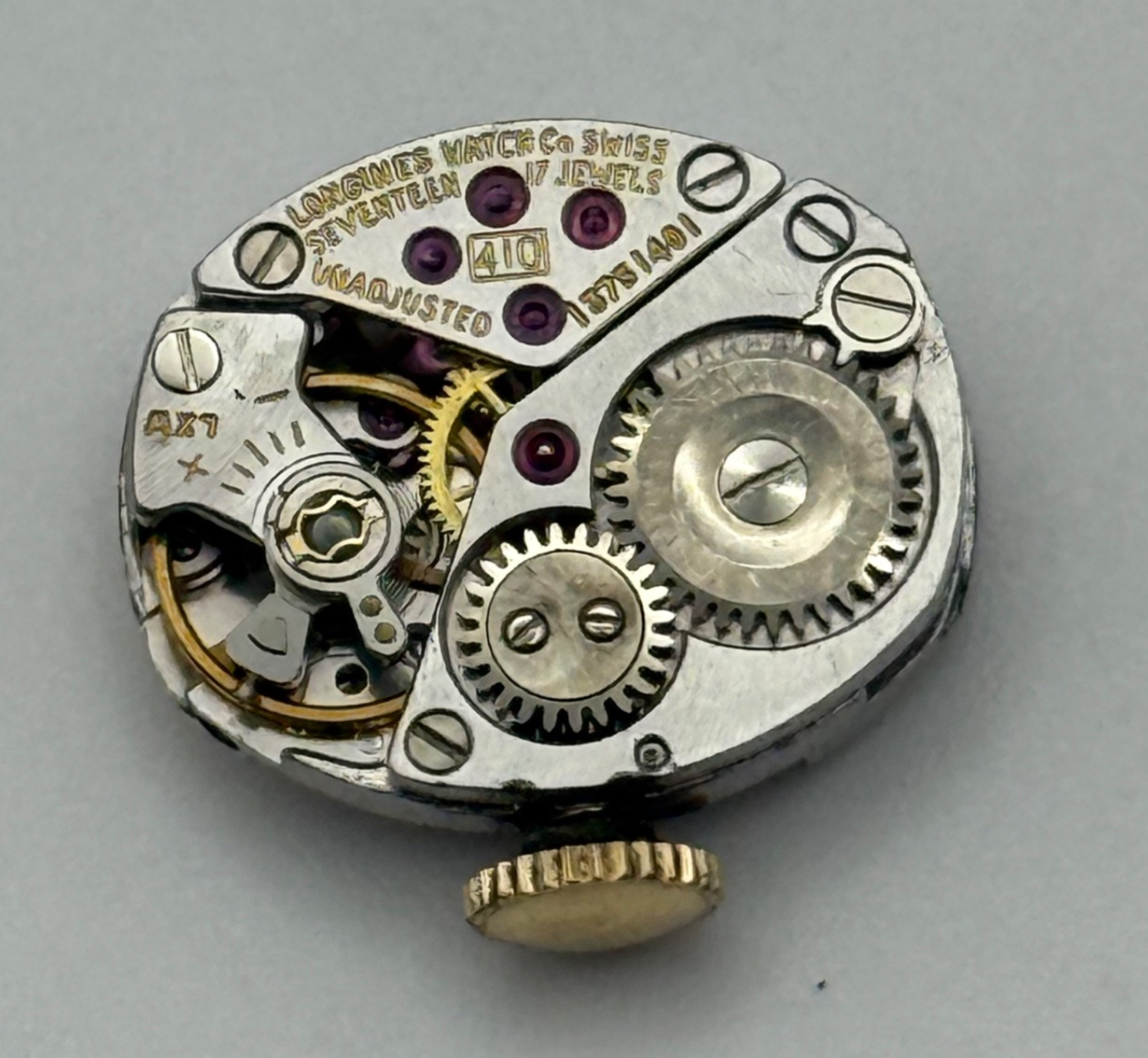 Longines 410 Watch Movement Manual Wind Ladies Vintage Swiss Parts Repair 12.9mm