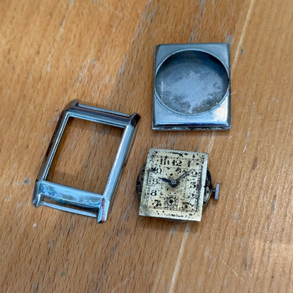 25mm Running Vintage Tank Watch PAT DRP Sub Seconds Manual Wind PARTS / REPAIR