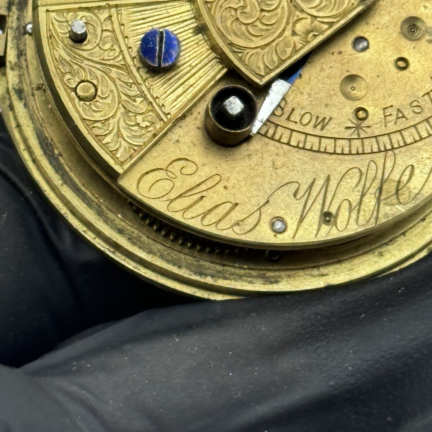 47.5mm Elias Wolfe Fusee Quality Pocket Watch Movement FOR PARTS Restoration