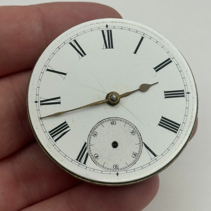 45.8mm Antique Brooklyn Watch Co BWC Key Wound Pocket Watch Movement PARTS
