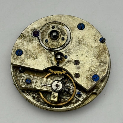 38.6mm Antique Key Wound Pocket Watch Movement Dial PARTS REPAIR SPARES