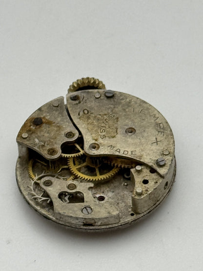 20mm Vintage Tempex 70 Partial Manual Wind Swiss Watch Movement PARTS REPAIR