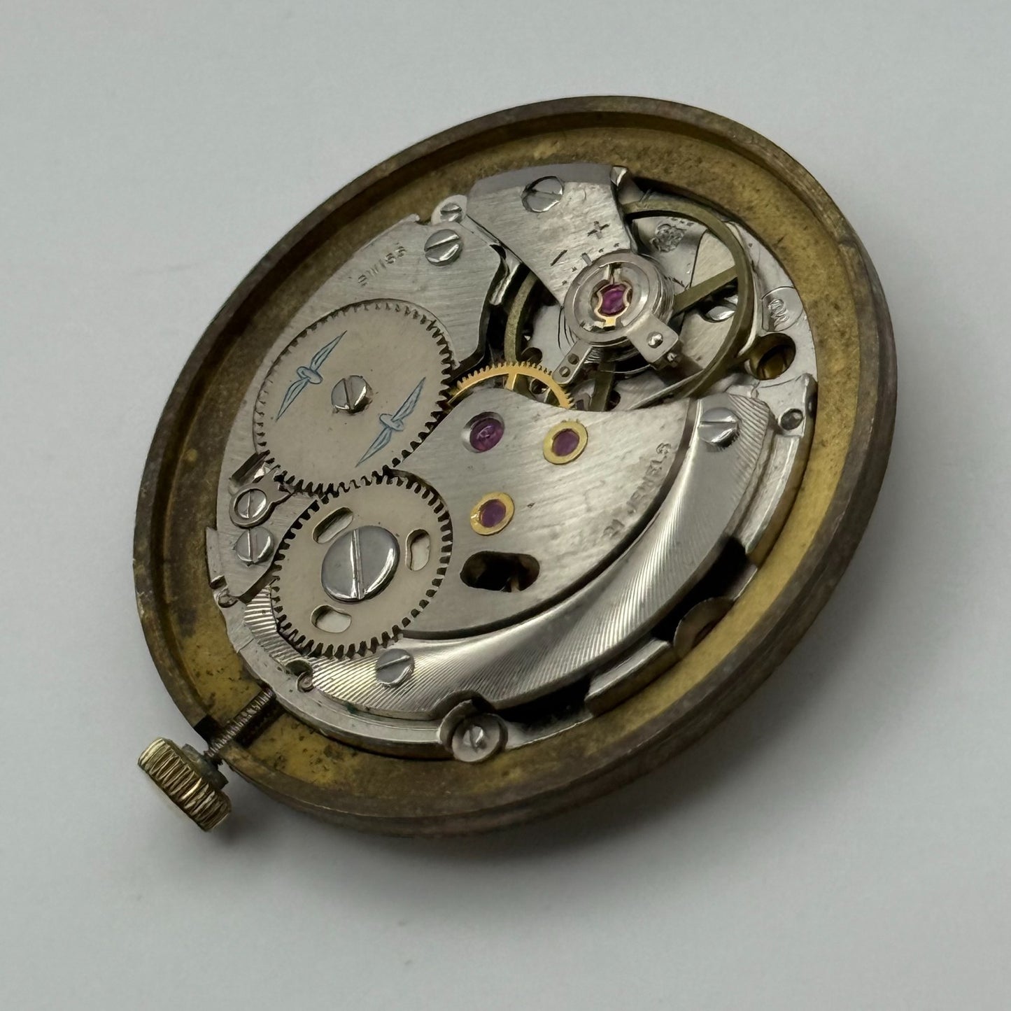 AS 2061 Date Watch Movement Rotary Manual Wind Vintage Swiss Parts Repair 25.5mm