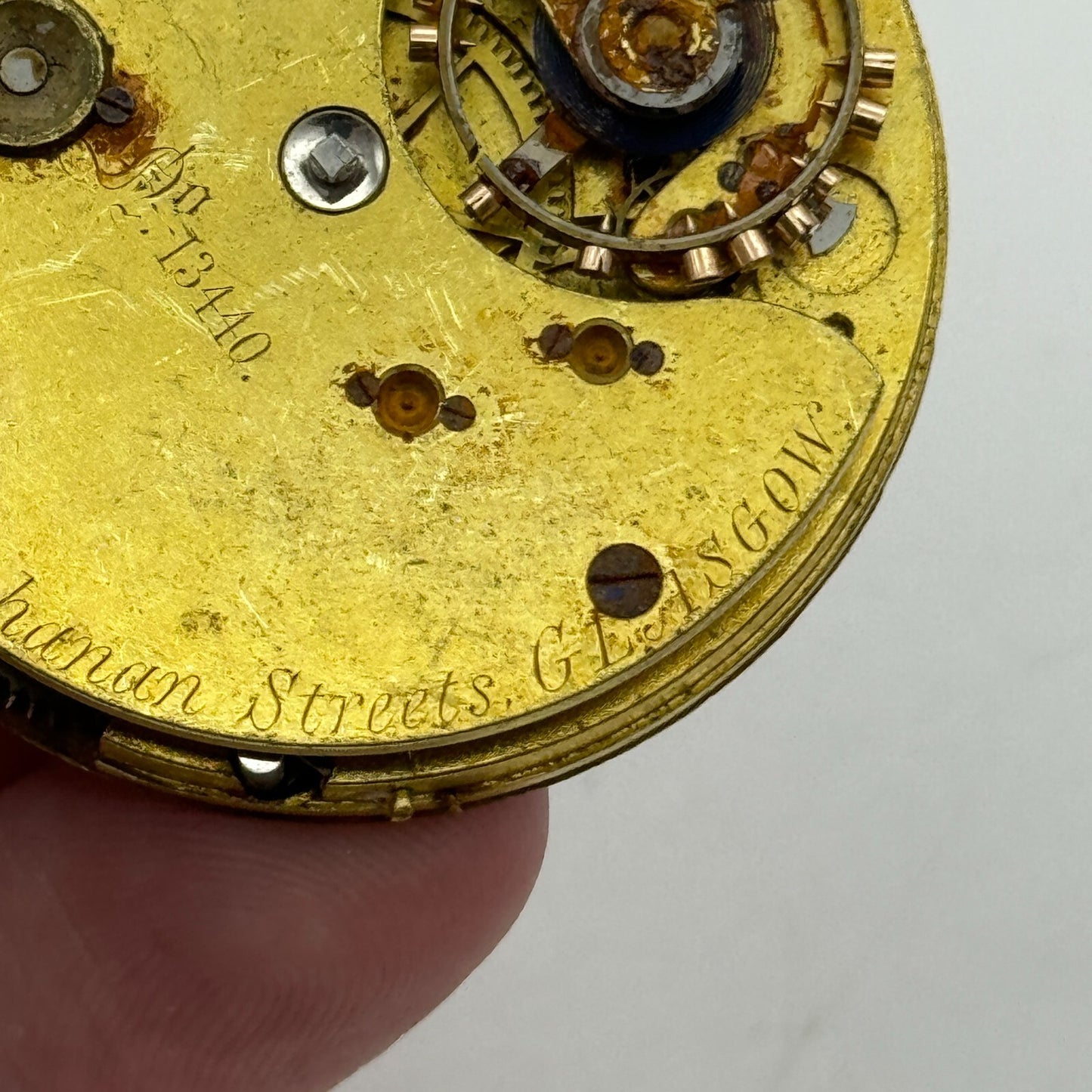 43.4mm Antique R Stewart Argyle & Buchanan Glasgow Pocket Watch Movement PARTS
