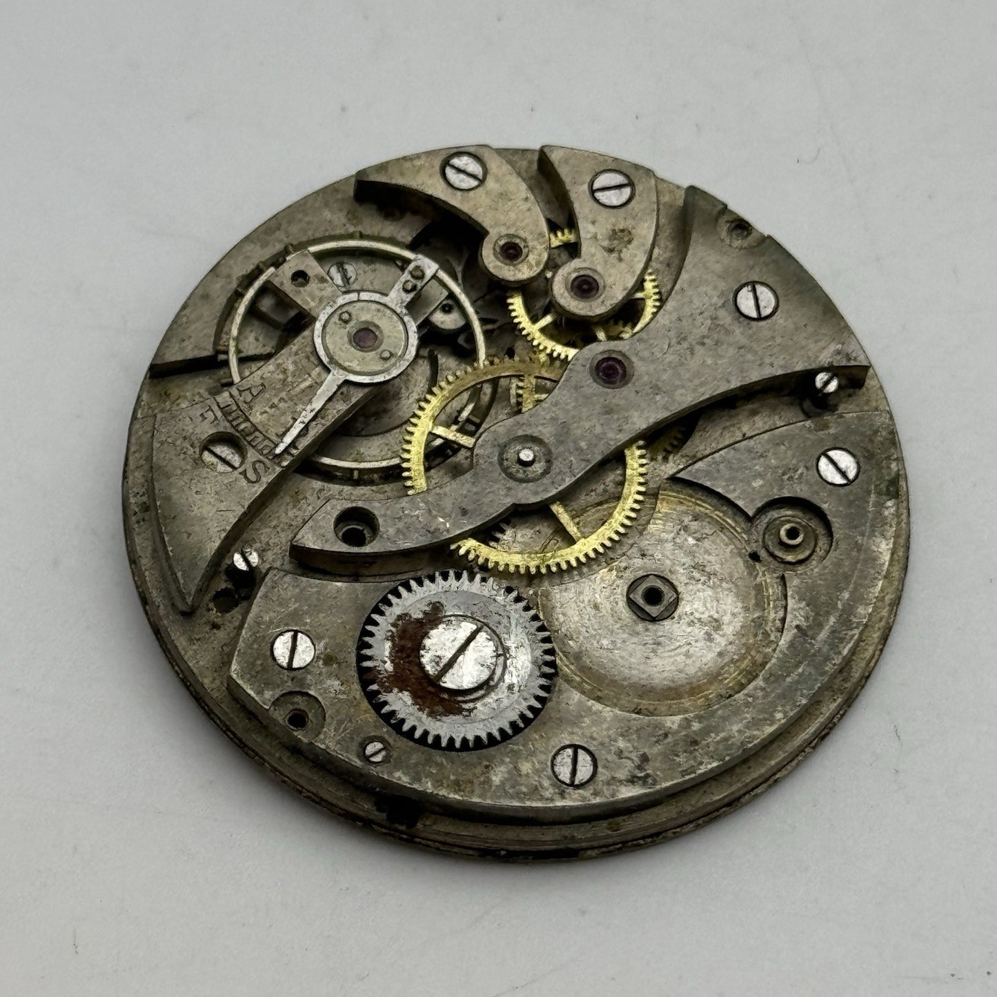 42.8mm Unidentified Vintage Pocket Watch Movement Dial PARTS REPAIR SPARES