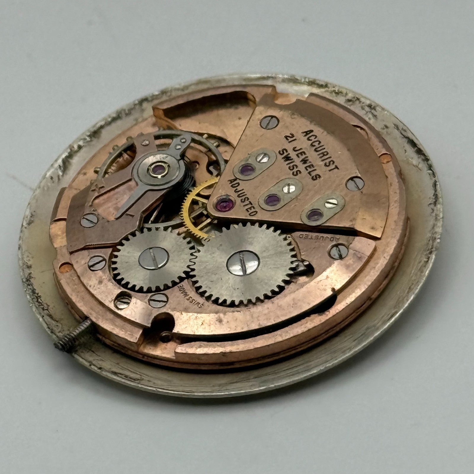 ETA 2409 Watch Movement Accurist Manual Wind Vintage Swiss Parts Repair 25.9mm