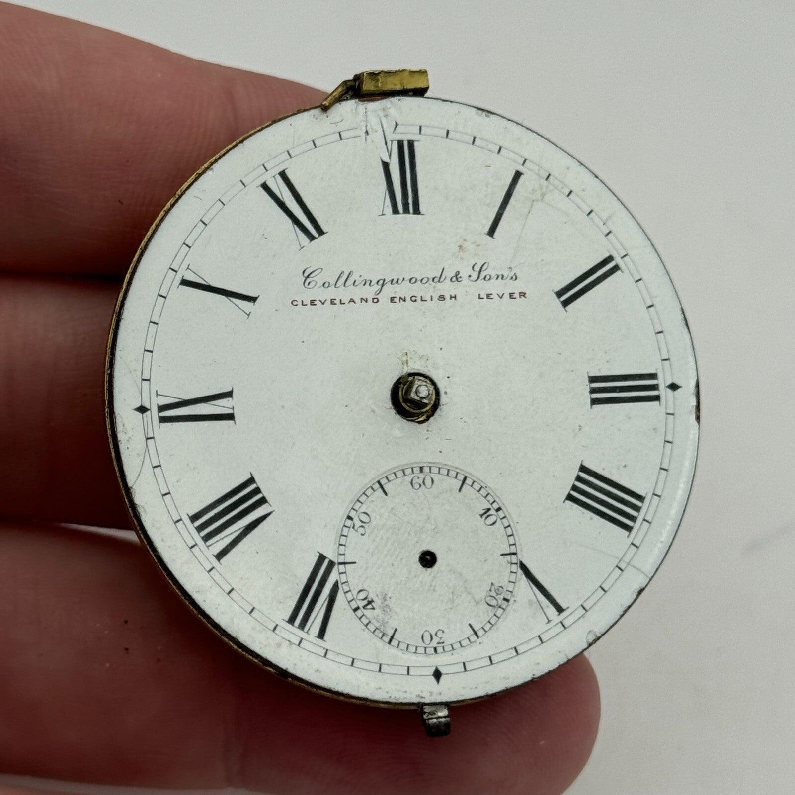 44.9mm Antique Collingwood & Son The Cleveland Pocket Watch Movement PARTS SPARE