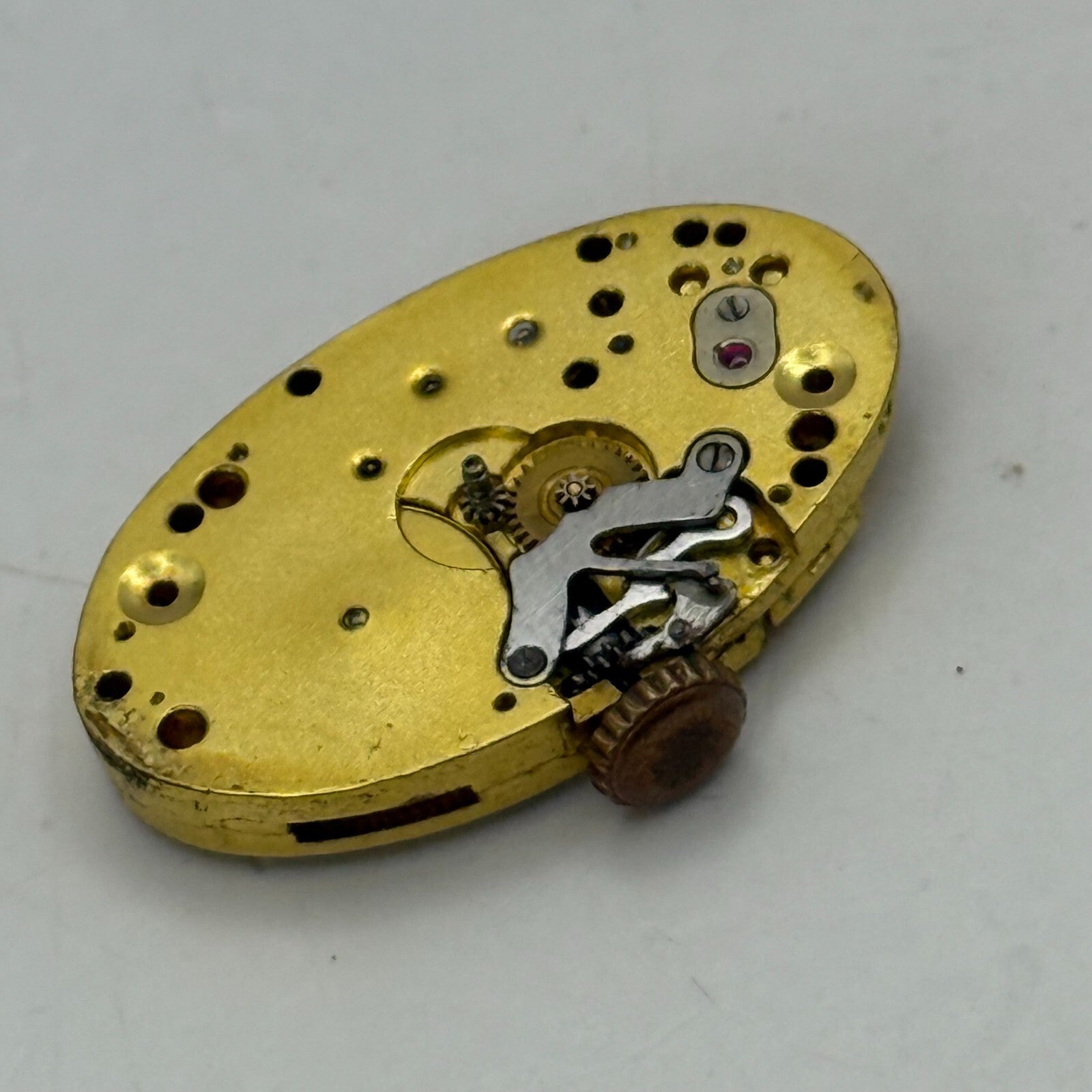 13.5mm Vintage High Grade Oval Brass Colour Manual Wind Watch Movement PARTS