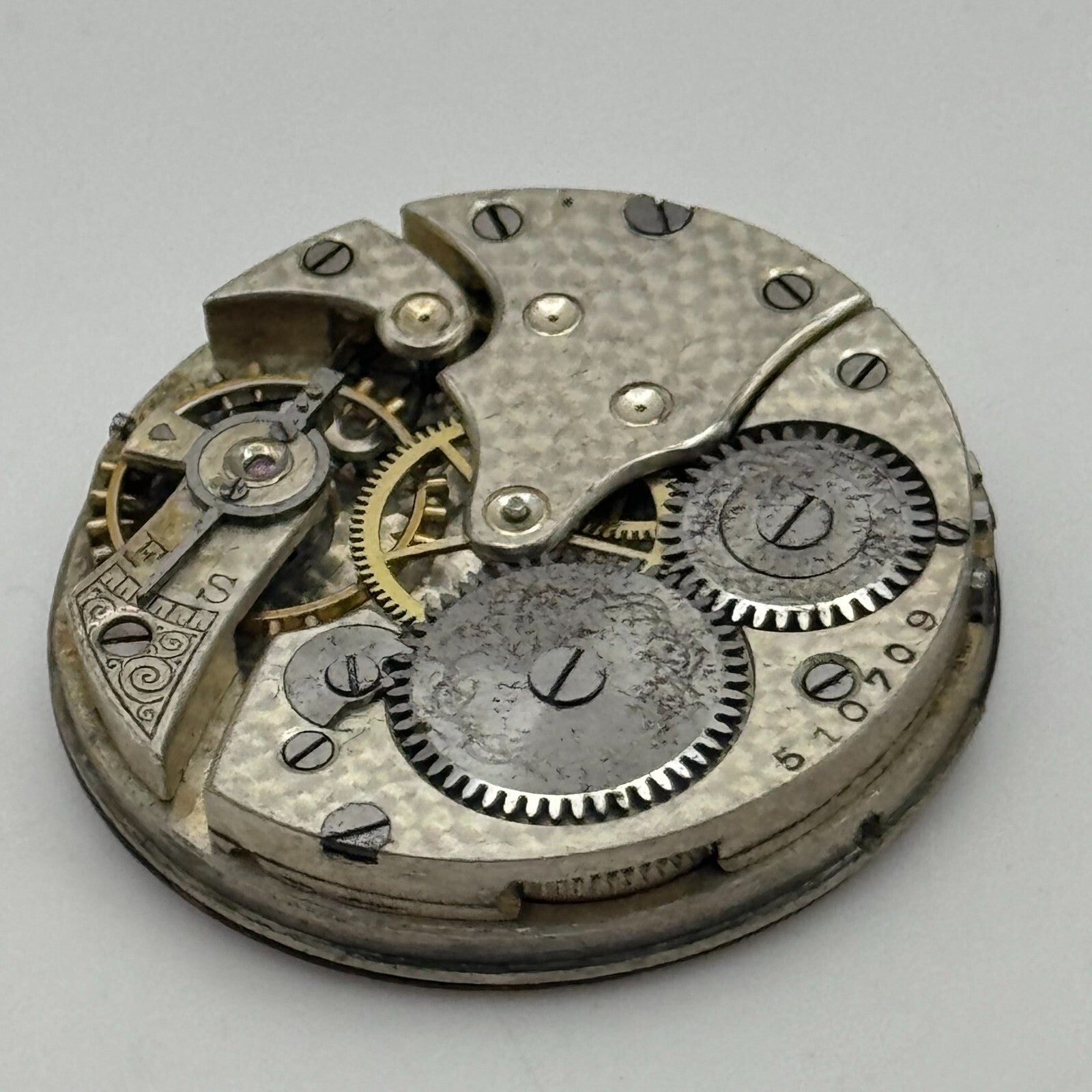 29.5mm F W Dudley Winnipeg 24 Hour Dial Trench Watch Movement Manual Wind PARTS