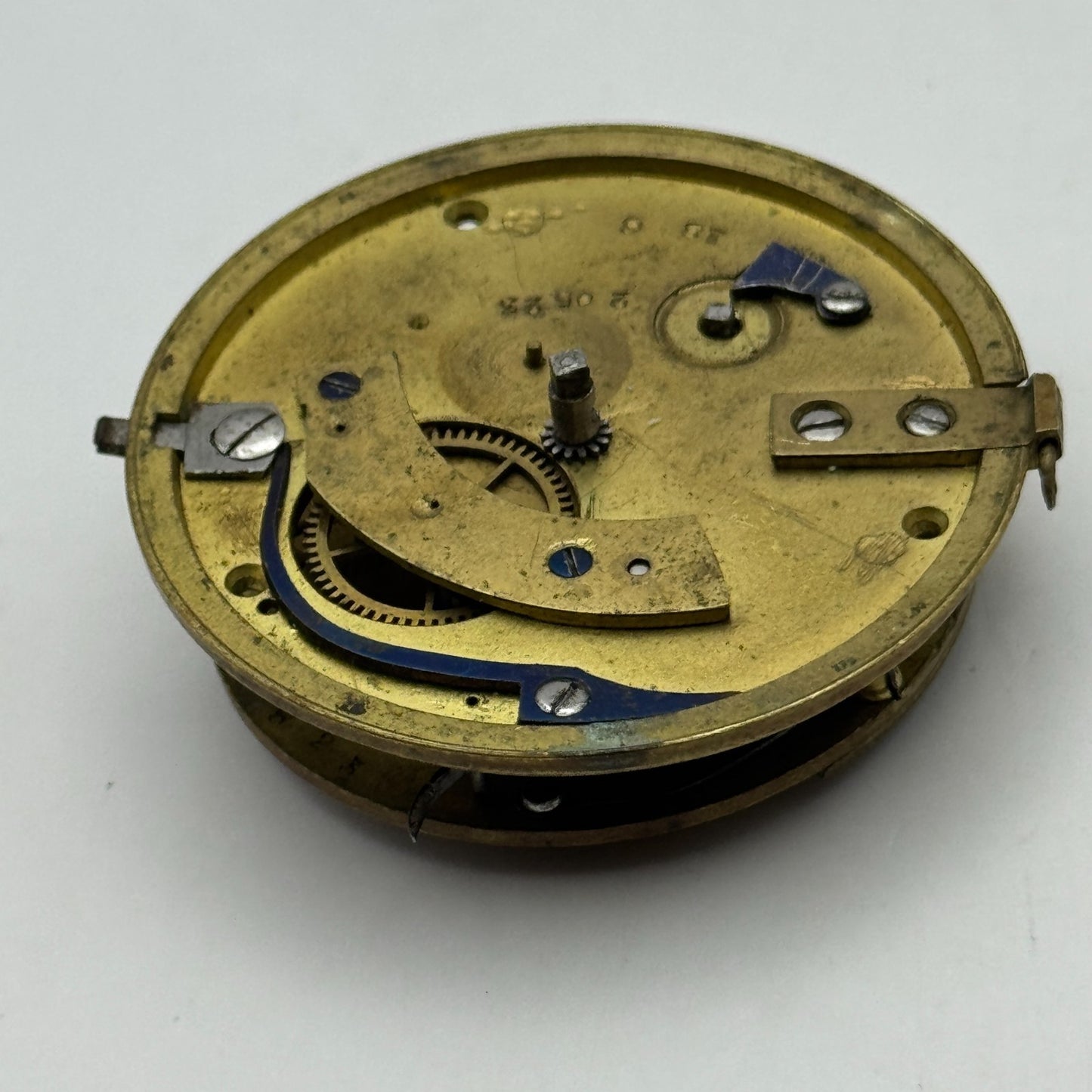 Fusee Pocket Watch Movement Antique English Key Wound Parts Repair Spares 46.4mm