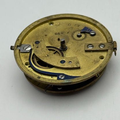 Fusee Pocket Watch Movement Antique English Key Wound Parts Repair Spares 46.4mm