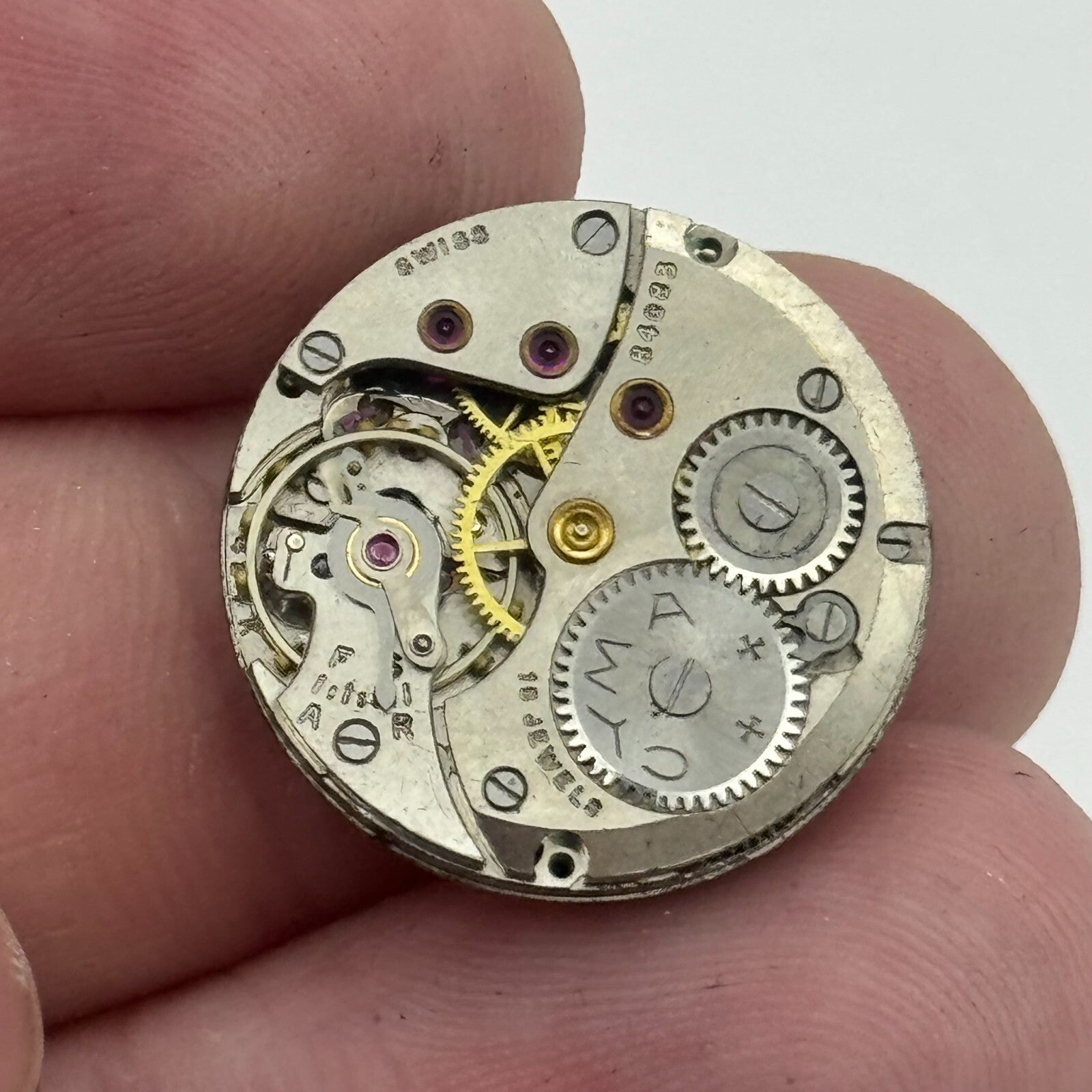 19.7mm Cyma Ref 424k Sub Seconds Manual Wind Watch Movement Swiss Vintage PARTS