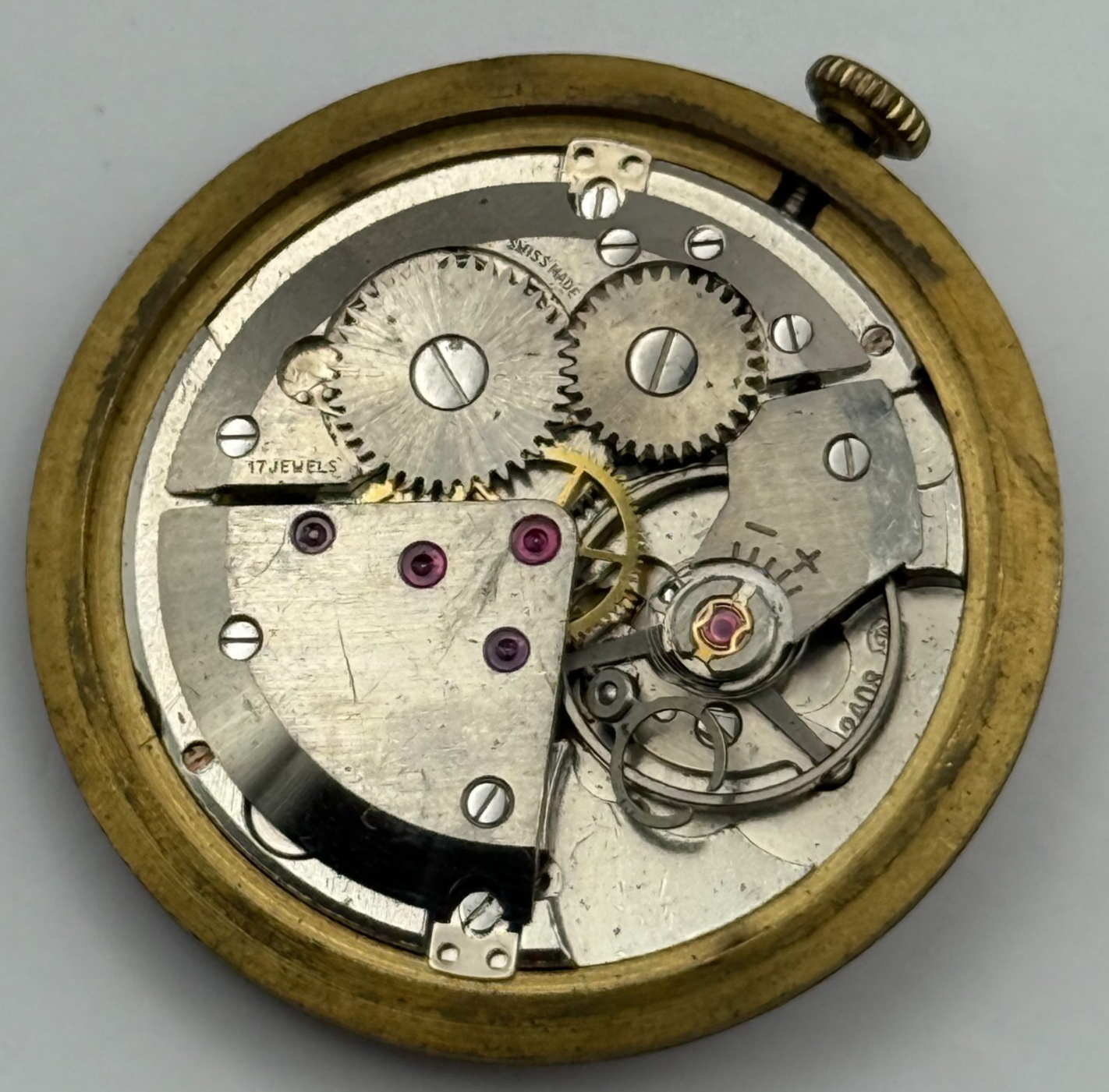 ETA 2408 Watch Movement Avia Manual Wind Vintage Swiss Parts Repair 31.4mm