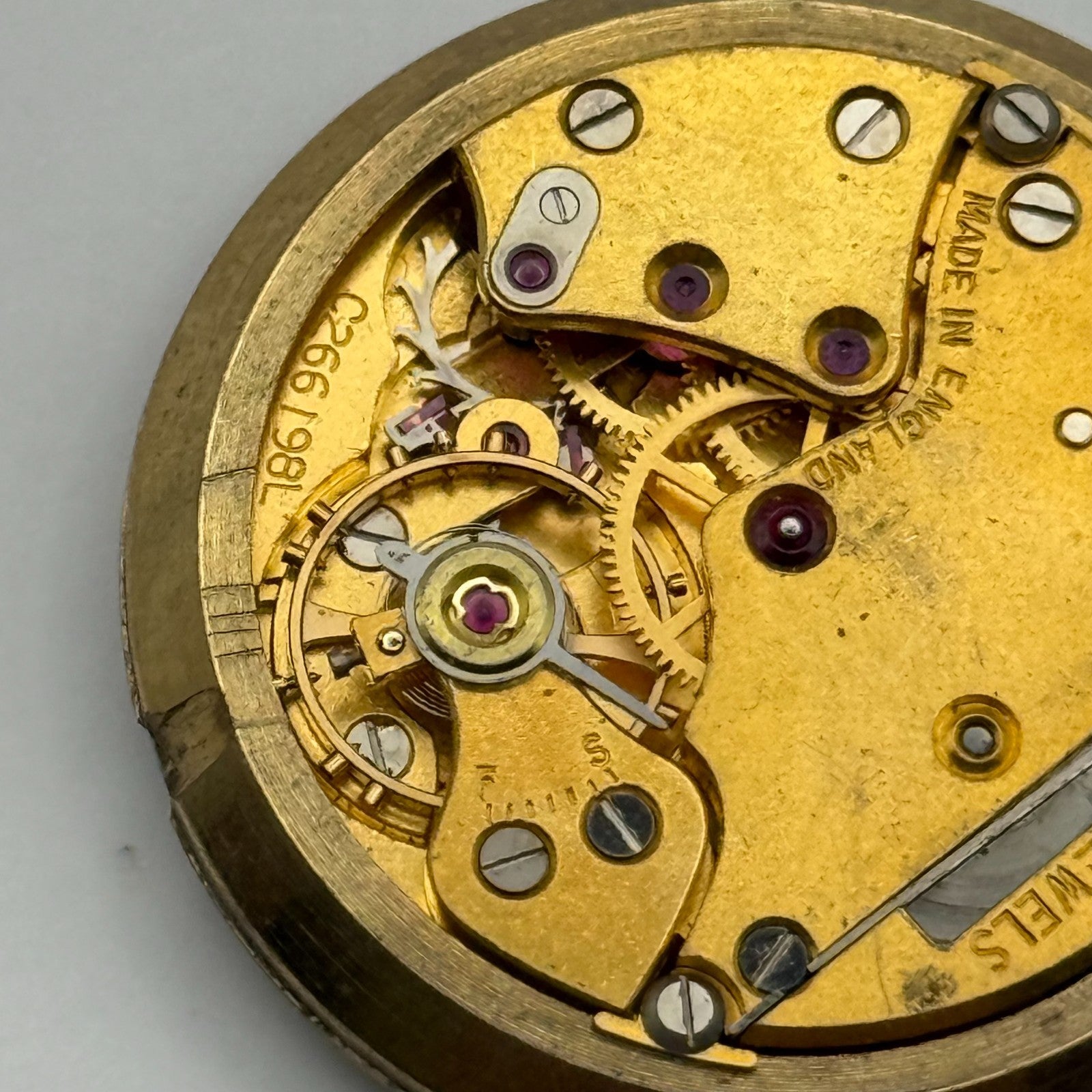 Smiths De Luxe 18 Jewels Watch Movement Manual Wind Vintage Parts Repair 32.3mm