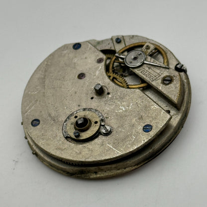 47.5mm Antique Key Wound Roman Numerals Pocket Watch Movement Dial PARTS REPAIR