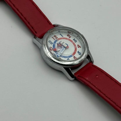 D for Diamond Unisex Kids Time Teacher Quartz Watch Red Strap Japan Working 23mm