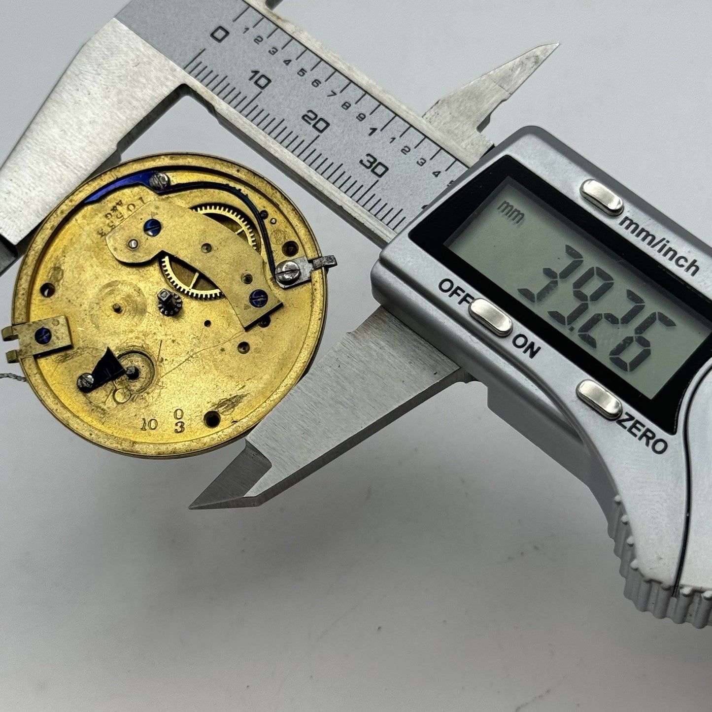 39.2mm Antique G P Perks King Williams Town Fusee Pocket Watch Movement PARTS