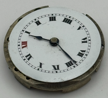 24.3mm Unidentified Roman Numerals Swiss Trench Watch Movement Manual Wind PARTS