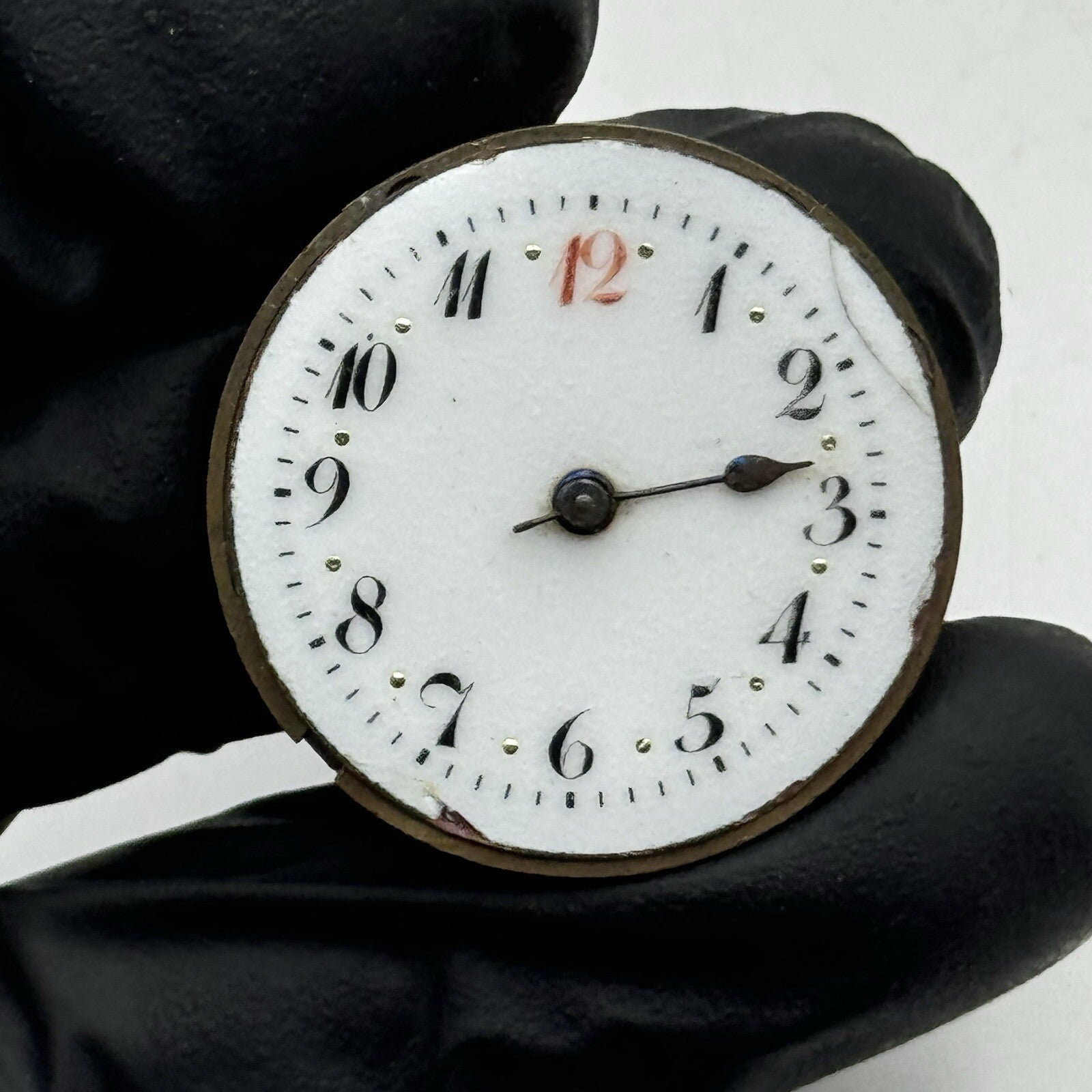 28.5mm Military Style Swiss Porcelain Watch Movement Parts Repair Restore