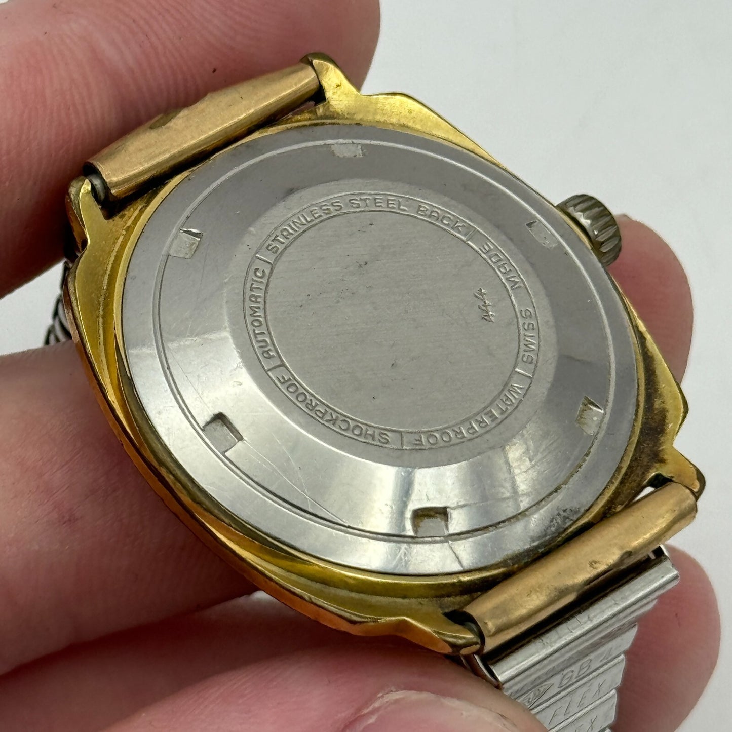 33mm Men’s Vintage Accurist Shockmaster Automatic ETA 2472 Date Dial Watch PARTS