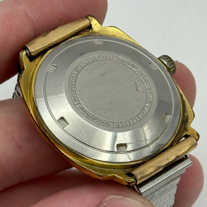 33mm Men’s Vintage Accurist Shockmaster Automatic ETA 2472 Date Dial Watch PARTS