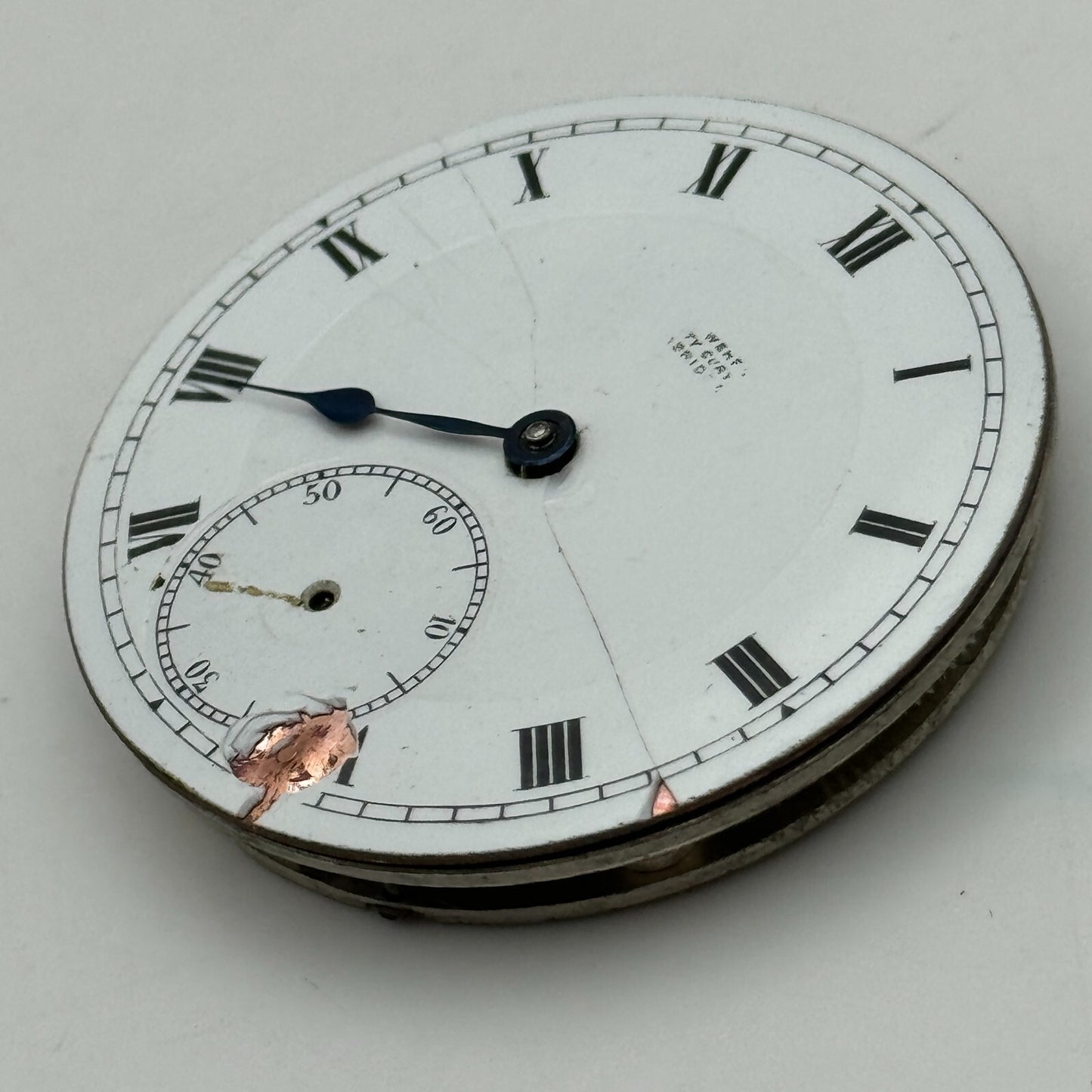 43mm Unidentified High Grade 17 Jewels Swiss Pocket Watch Movement PARTS