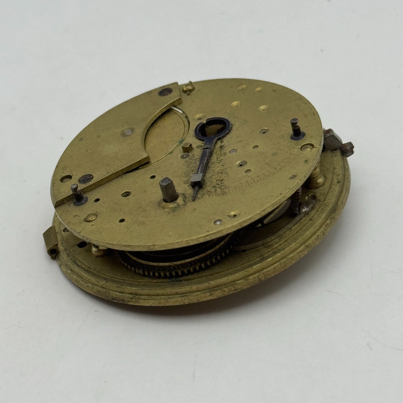 Fusee Pocket Watch Movement Antique English Key Wound Parts Repair Spares 46.7mm