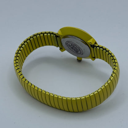 MAB Ladies Yellow Quartz Watch Stretch Band London Working 29mm New Battery