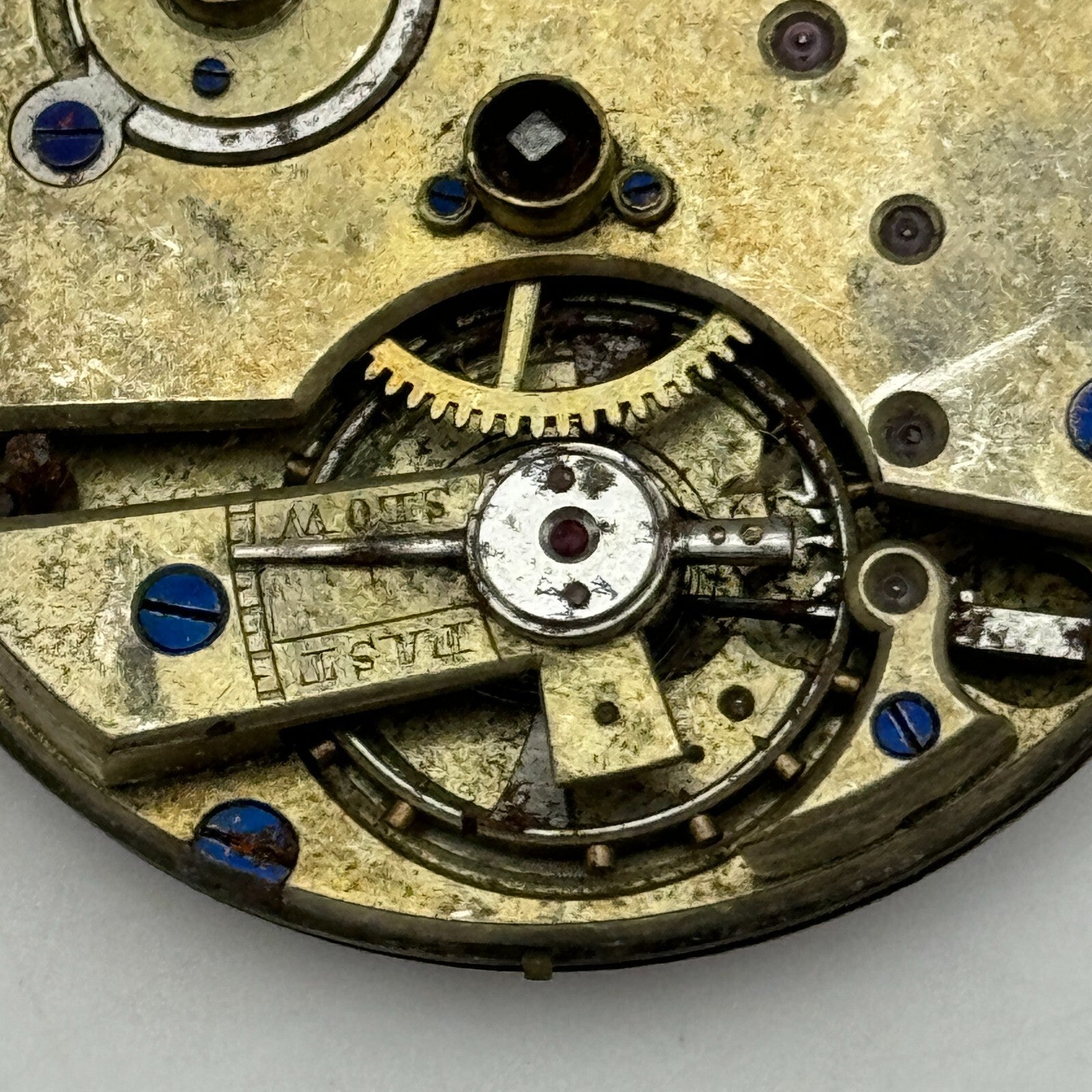 42.9mm Unidentified Antique Key Wound Pocket Watch Movement PARTS REPAIR SPARES