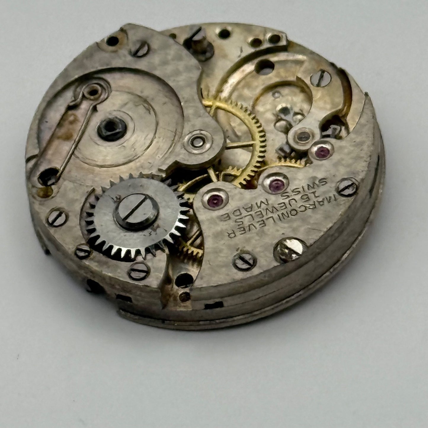 Rolex Marconi Lever Sila 15 Jewels Watch Movement Vintage Parts Repair 23.8mm